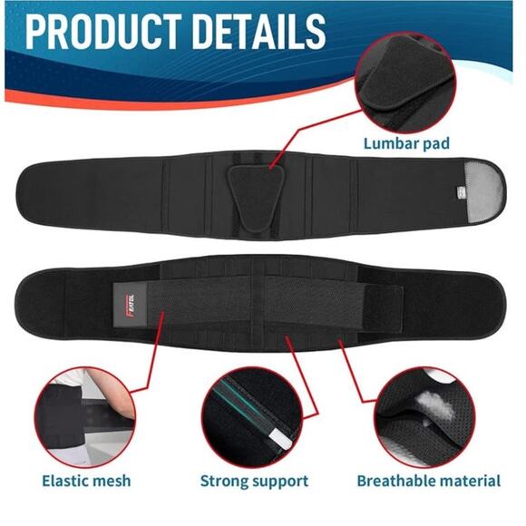 NWT FEATOL Sciatica Belt Lumbar Support Lower Back Brace Pad for Men Women L XL - Picture 2 of 7